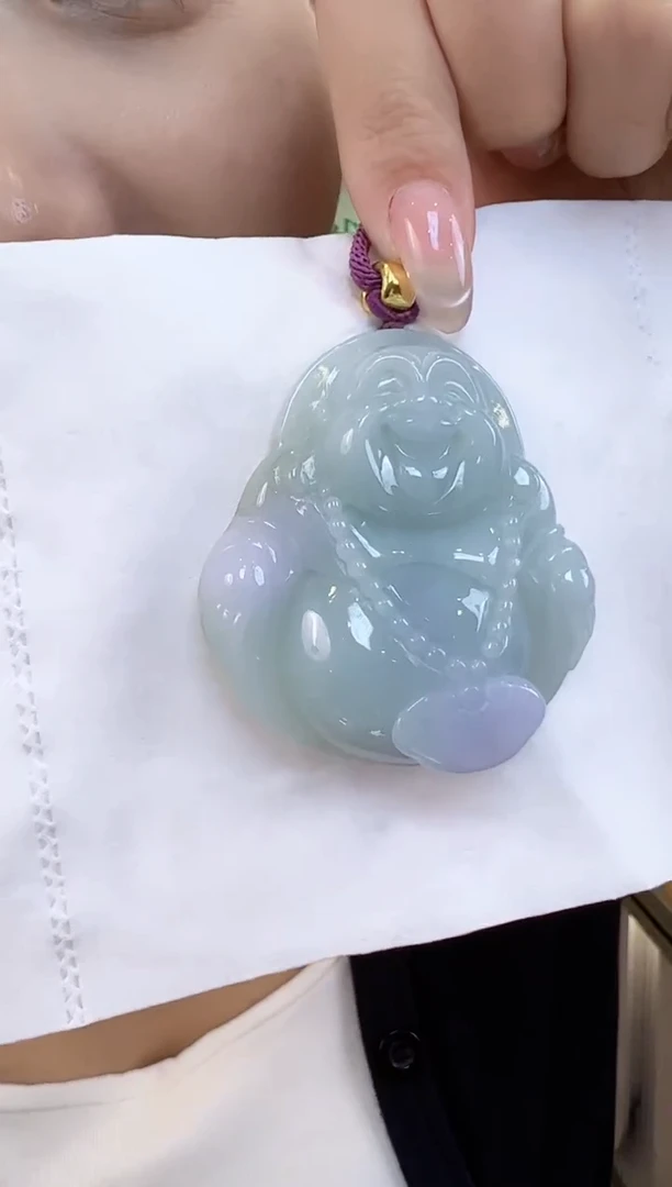 吊坠(不含链)未镶嵌翡翠春带彩佛公（送绳）