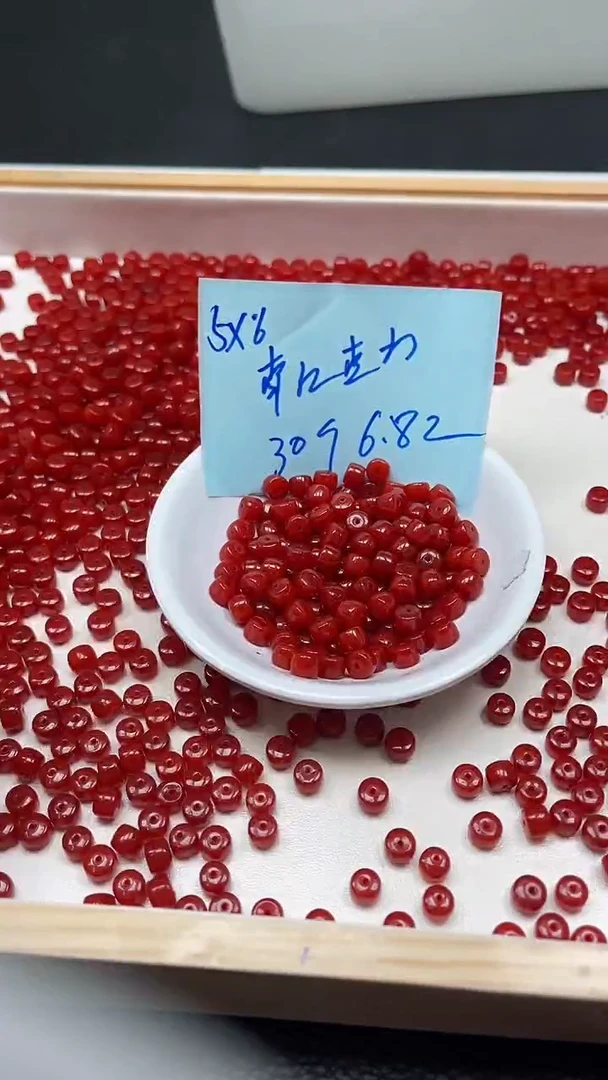 未镶嵌散珠南红玛瑙A1935 南红直切5*6mm30颗6.8元