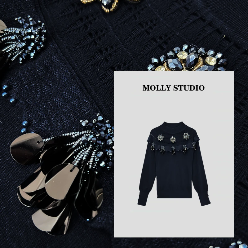 【曼月之城】Molly 时尚气质简约 上衣 M2025525