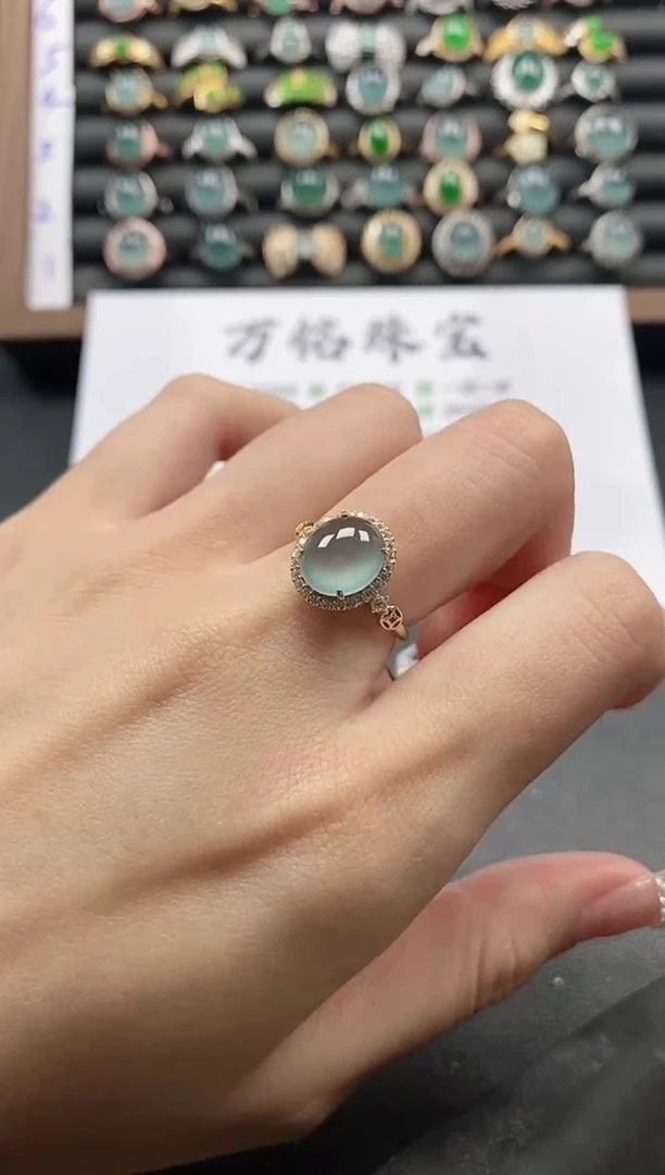 银S925镶嵌戒指翡翠51511