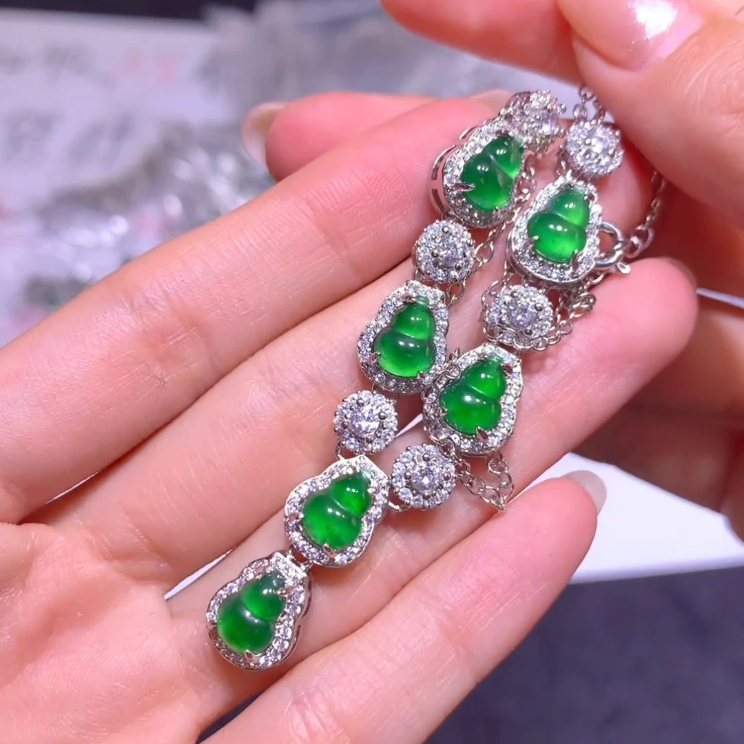 【逍遥】天然A货翡翠葫芦蛋面套链*799/01/多样性发/1件