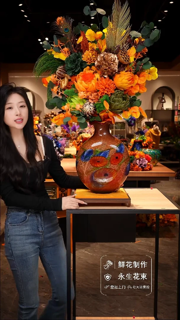 手工艺品琉璃手工花器花束空运包邮送货上门-以图片为准