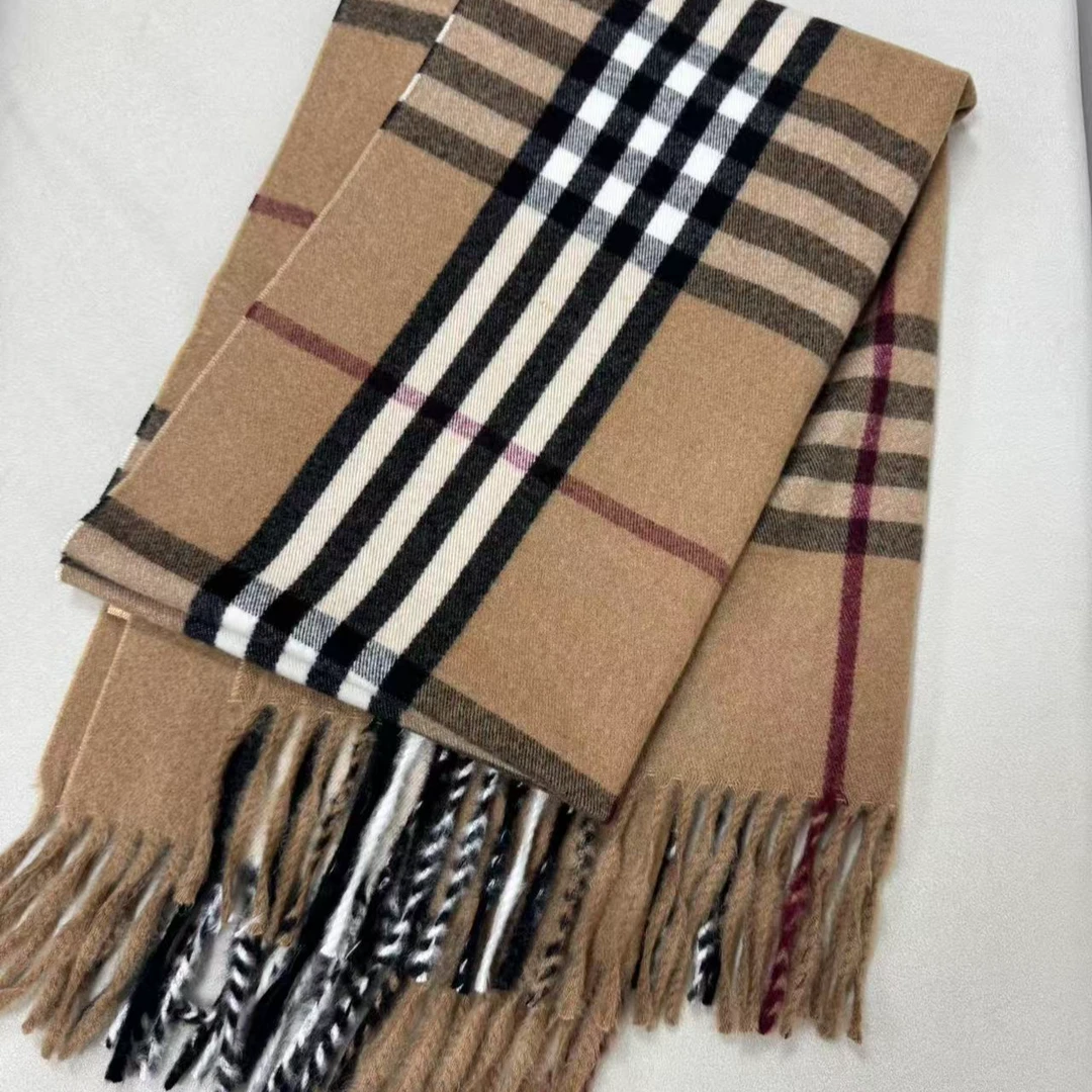 HUABJ 汤唯同款格纹绵羊毛围巾男女款