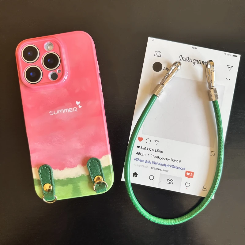 水彩西瓜菲林软壳适用苹果17promax手机壳16华为vivo小米oppo荣耀