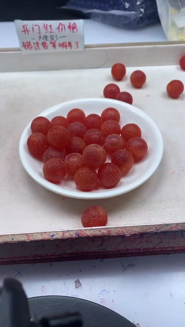 【闪购商品】蜜蜡颈饰未镶嵌w2027蜜蜡血*珀回纹珠17mm*2颗