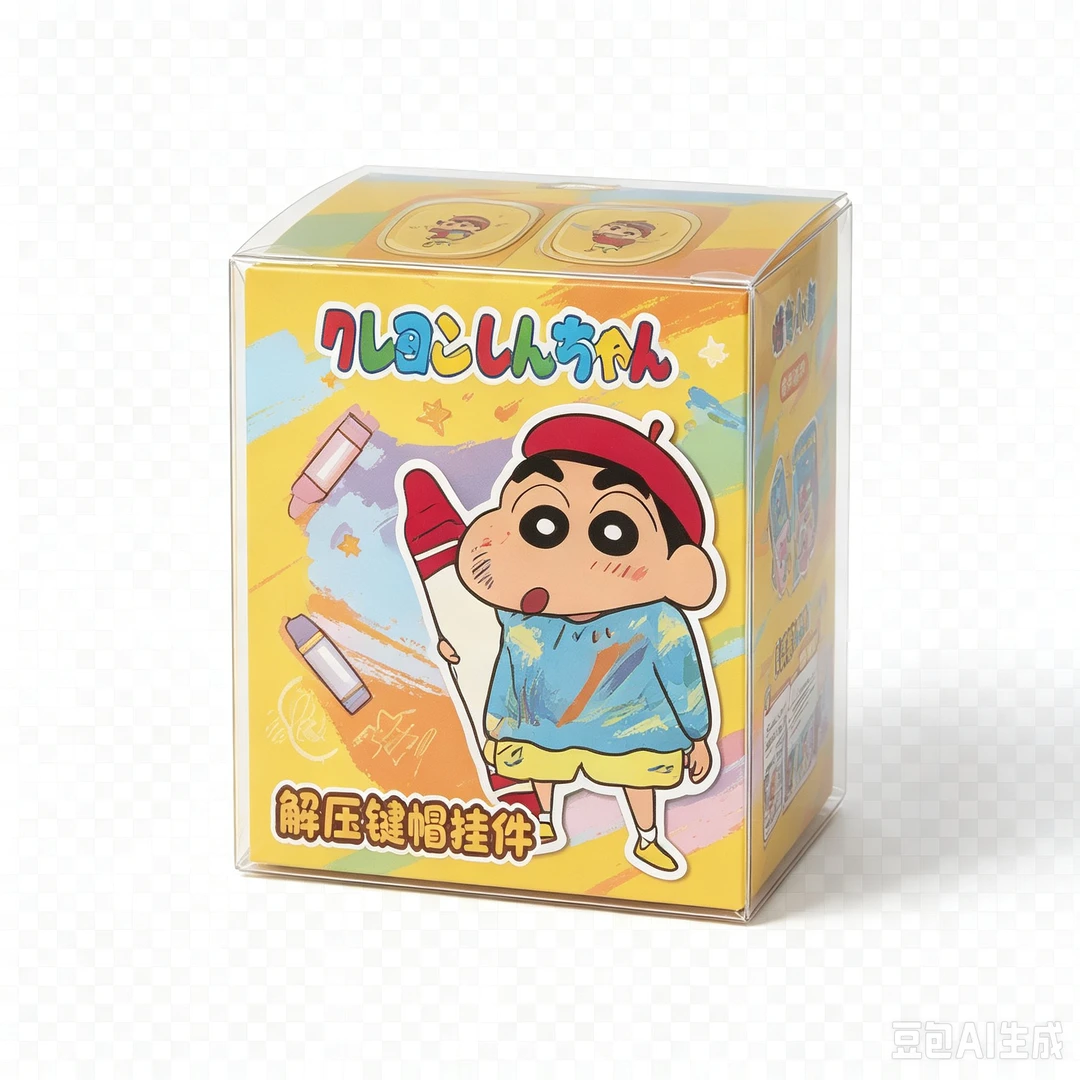 简动文创【叠叠】蜡笔小新正版授权全家福解压挂件盲盒(代拆)