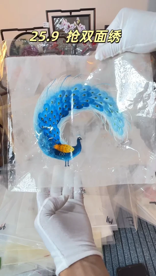 织绣纯手工苏绣双面绣绣布