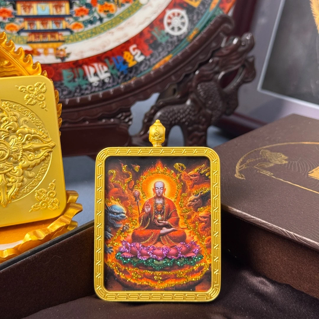 地藏菩萨西藏唐卡地藏唐卡吊坠纯手绘描金矿物颜料2025新款