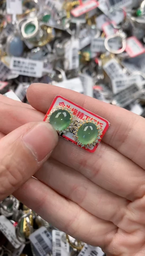 银S925镶嵌戒指翡翠8---7