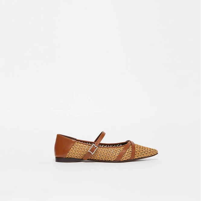 MaxMara 2025春夏新品女士尖头芭蕾平底鞋4521335206