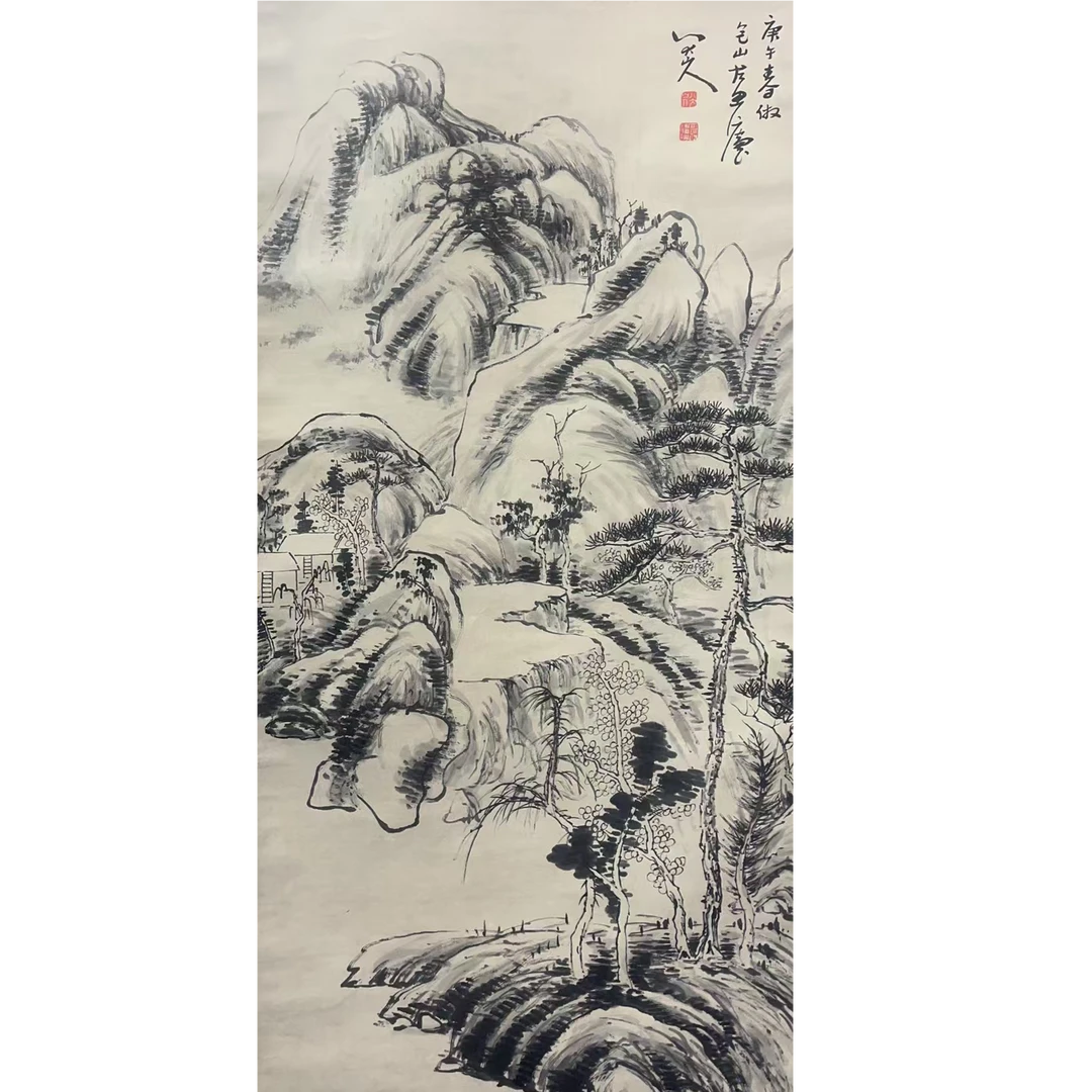 盛世佳作款 绘画山水立轴176×67 8.2平尺