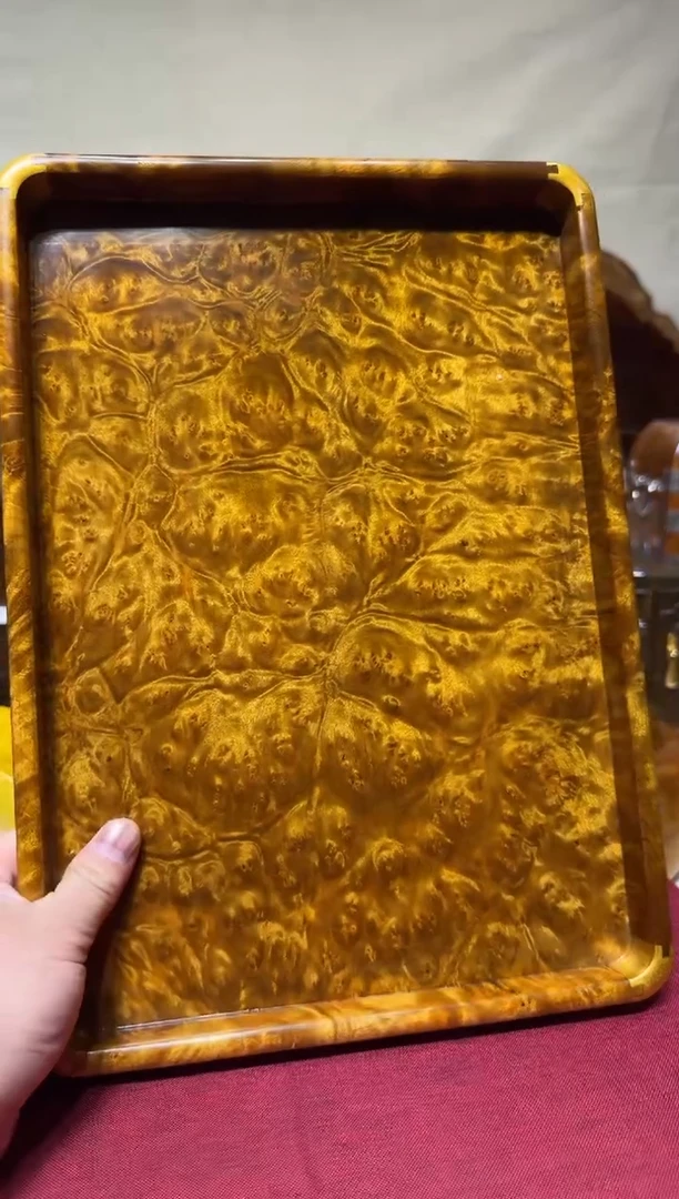 帝王之木：满留疤文承盘 长35.5宽25.3高3cm