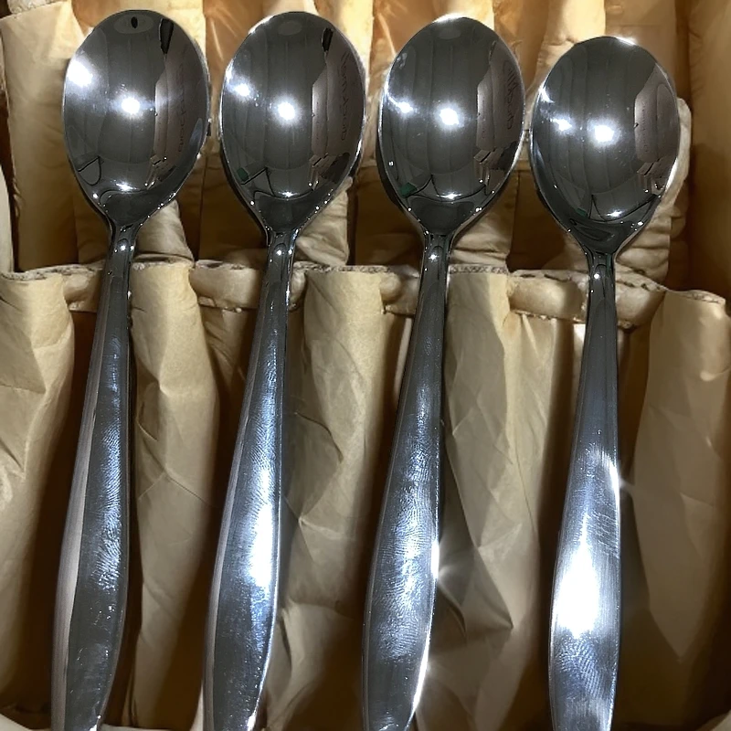 里德巴顿圆头勺（4支一套），长度16cm。微瑕、家用勺子