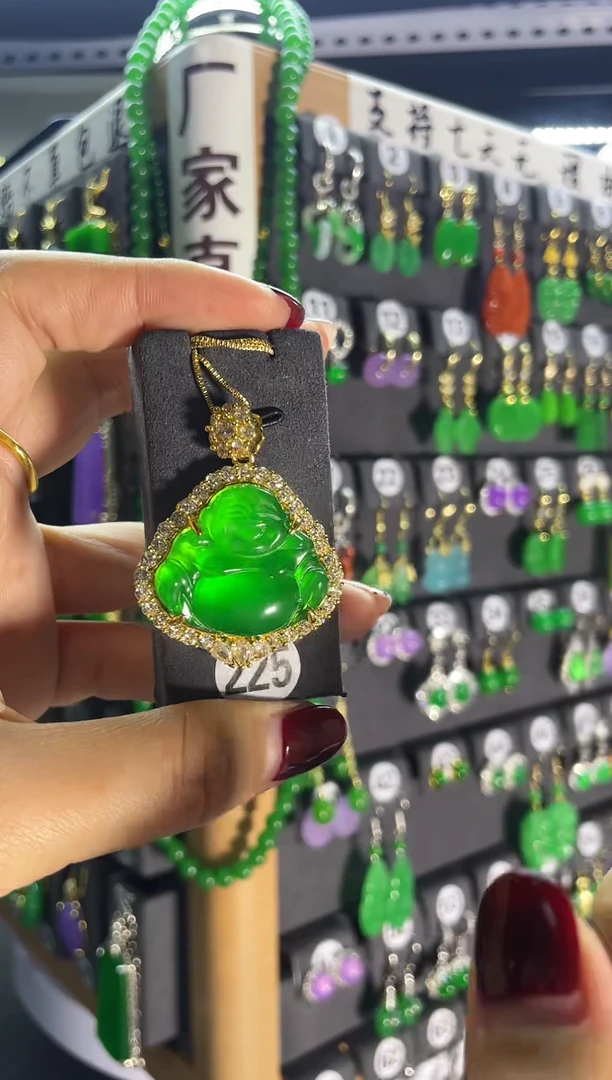 【闪购商品】翡翠耳饰银S925镶嵌225..