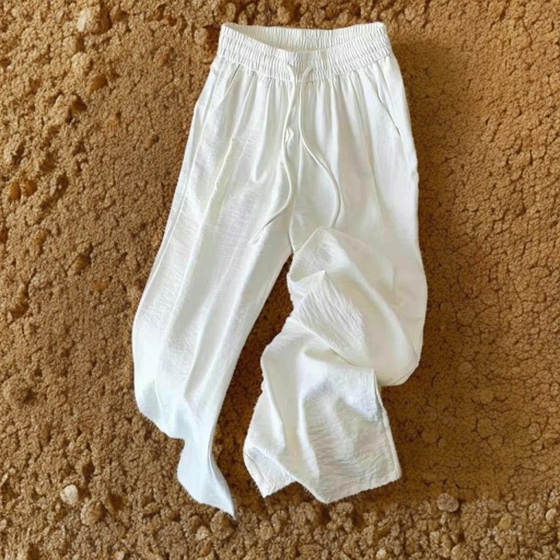 9830高腰大腿粗显瘦阔腿裤休闲夏季轻薄宽松防蚊薄款大码裤子女