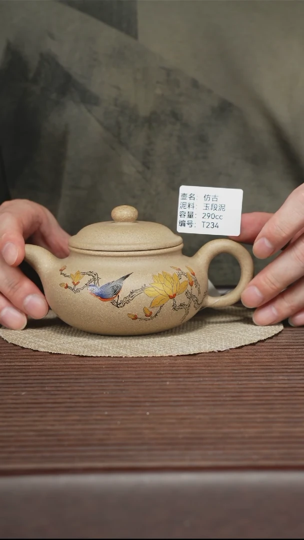 茶壶紫砂T234 玉段泥 仿古 290cc