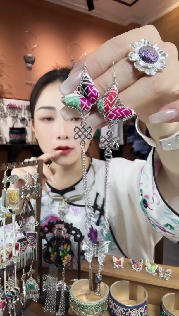 刺绣纯手工民族风耳环