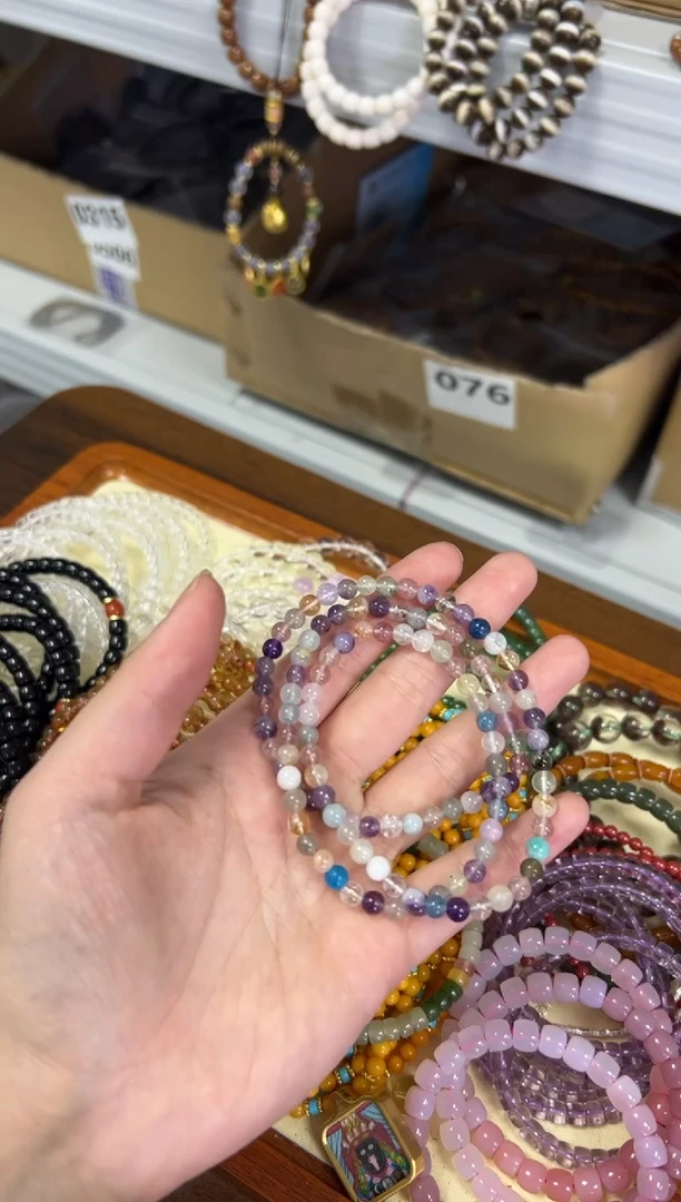 【闪购商品】水晶手链未镶嵌多宝水晶圆珠多圈手链[1376]