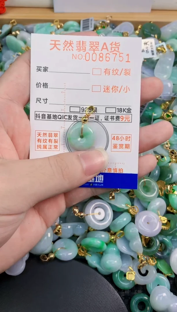 翡翠未镶嵌吊坠(不含链)         1