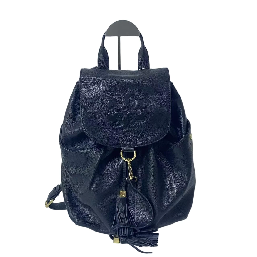 95新 TORY BURCH/汤丽柏琦 黑色全皮双肩背包  AF-10849-E