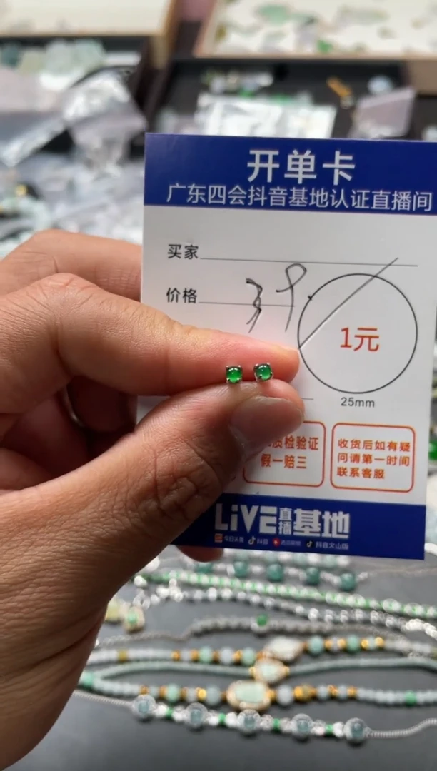 颈饰未镶嵌翡翠耳钉