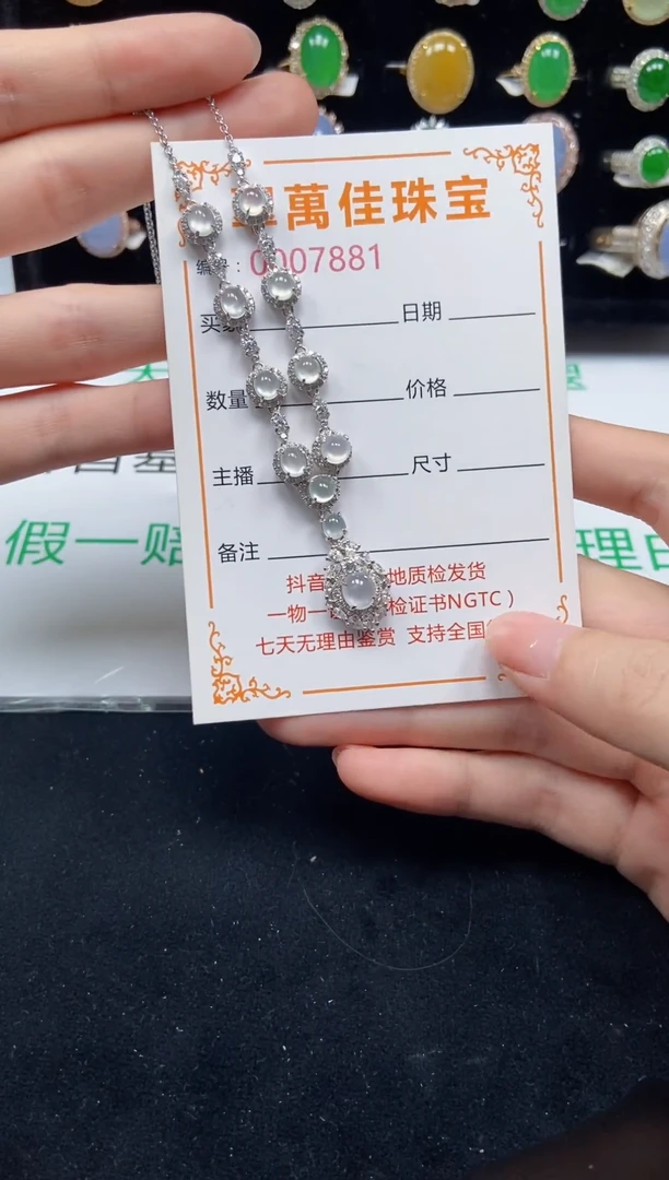 翡翠银S925镶嵌颈饰7881
