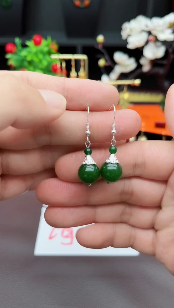 玛瑙/玉髓耳饰银S925镶嵌733000