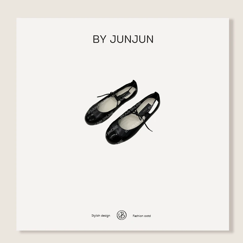 ByJunjun2025秋季新款鞋履高级定制绑带芭蕾鞋C25X1438