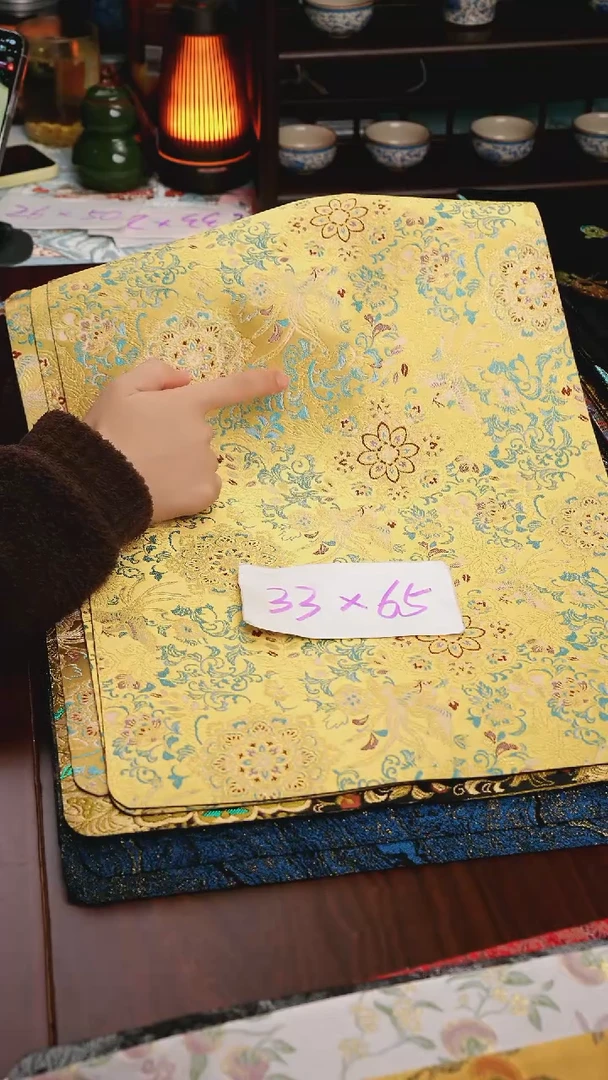 【双凤宝相花单面】中国风干泡织锦茶席33*65