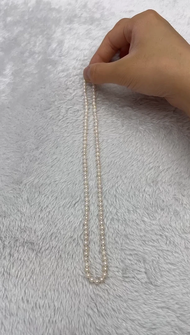 海水珍珠银S925镶嵌项链AK羽皇金4-4.5mm