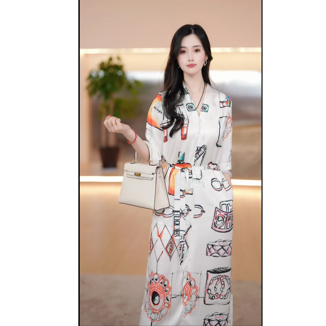 连衣裙2025年女士春夏洋气轻奢气质优雅广州十三行连衣裙9078