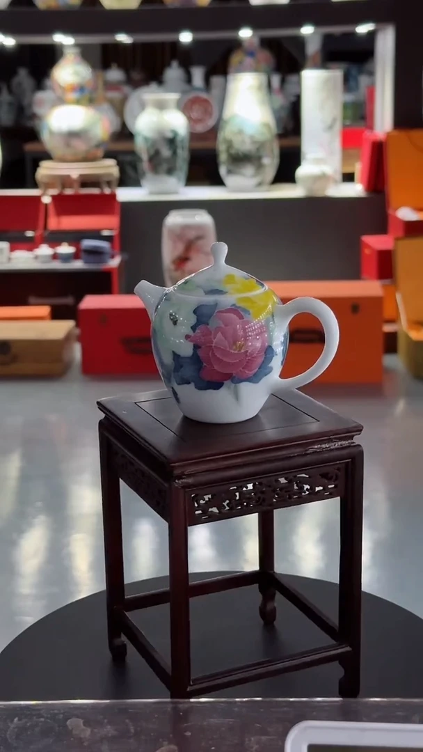 【闪购商品】手绘款花开富贵茶壶