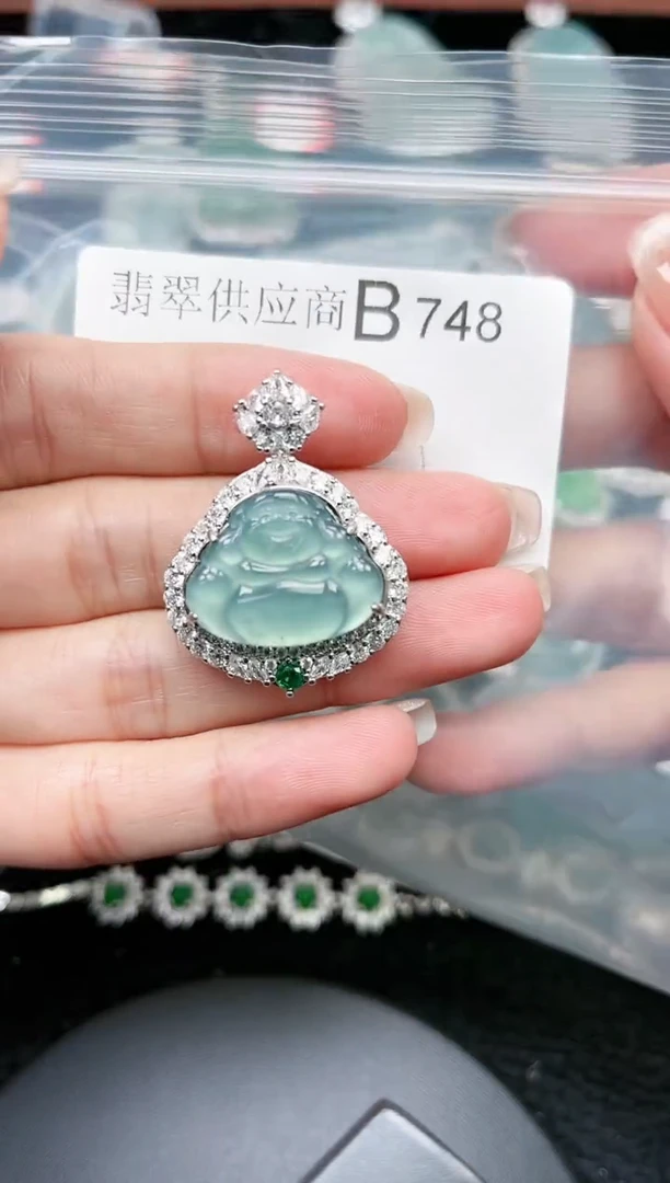 【闪购商品】翡翠颈饰未镶嵌赠皮绳748