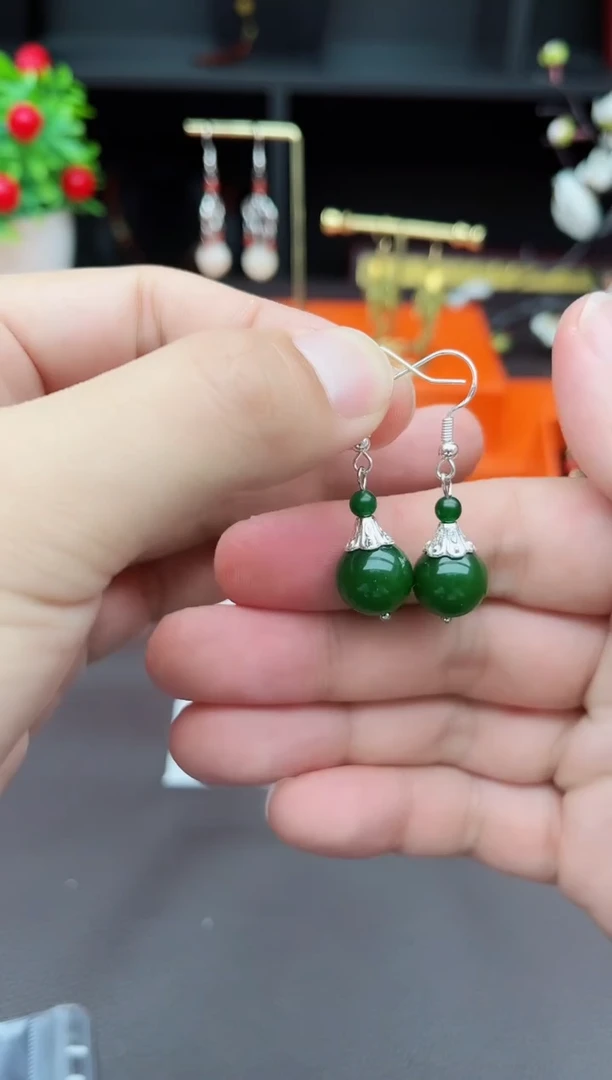 玛瑙/玉髓耳饰银S925镶嵌733000