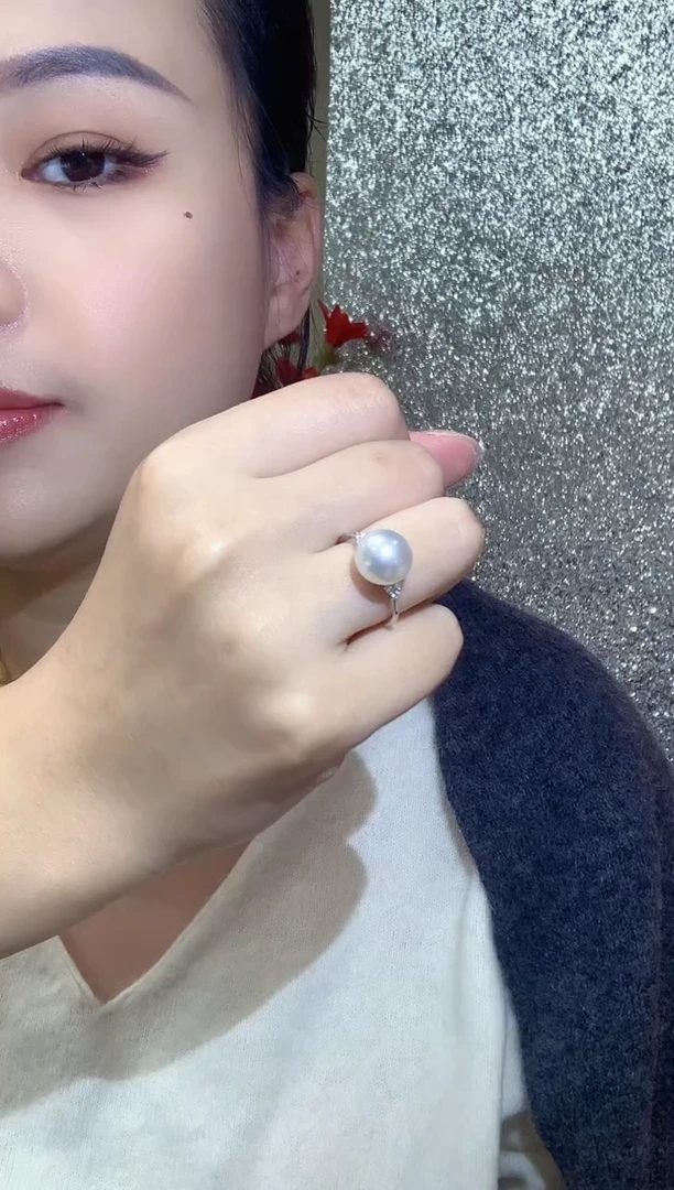 18K金镶嵌戒指海水珍珠C10