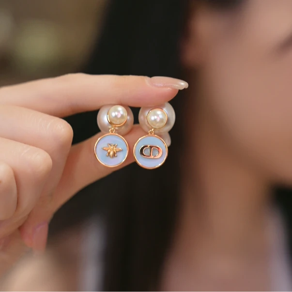 铜合金耳饰 时尚气质耳饰 蓝色 8207