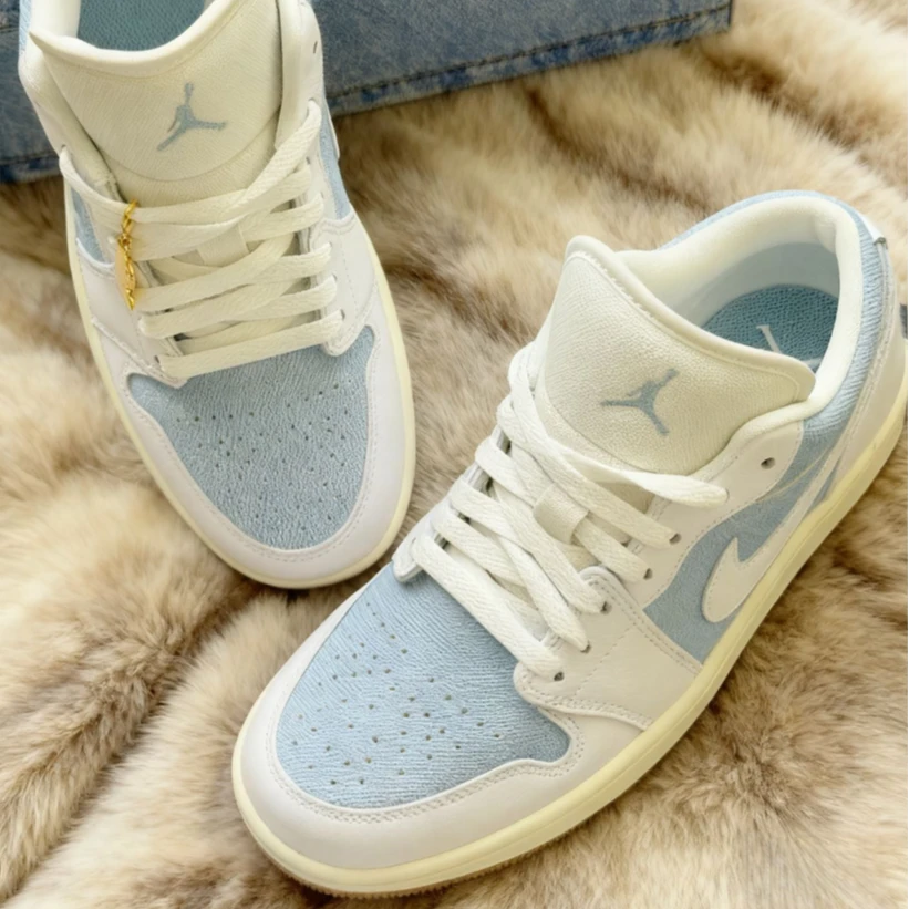 Air Jordan 1 low男女款低帮蓝白丹宁运动篮球鞋休闲板鞋官方正品