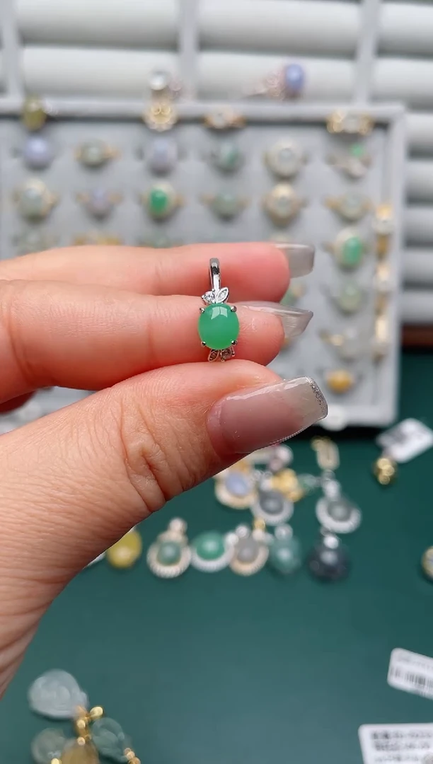 银S925镶嵌戒指翡翠.