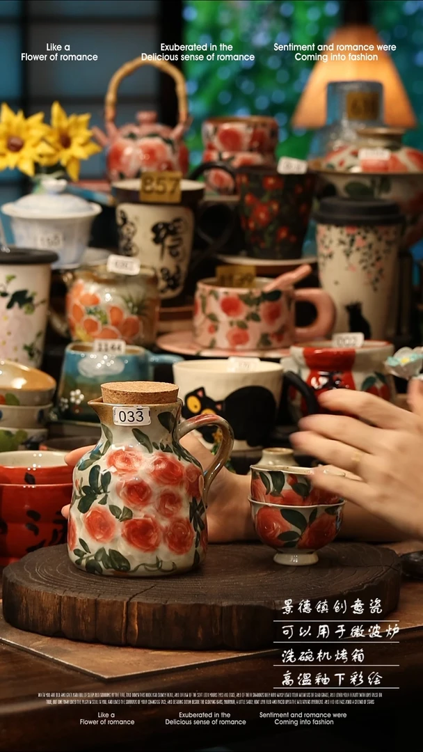 陶瓷景德镇高温釉下彩手工手绘款式@A0033@