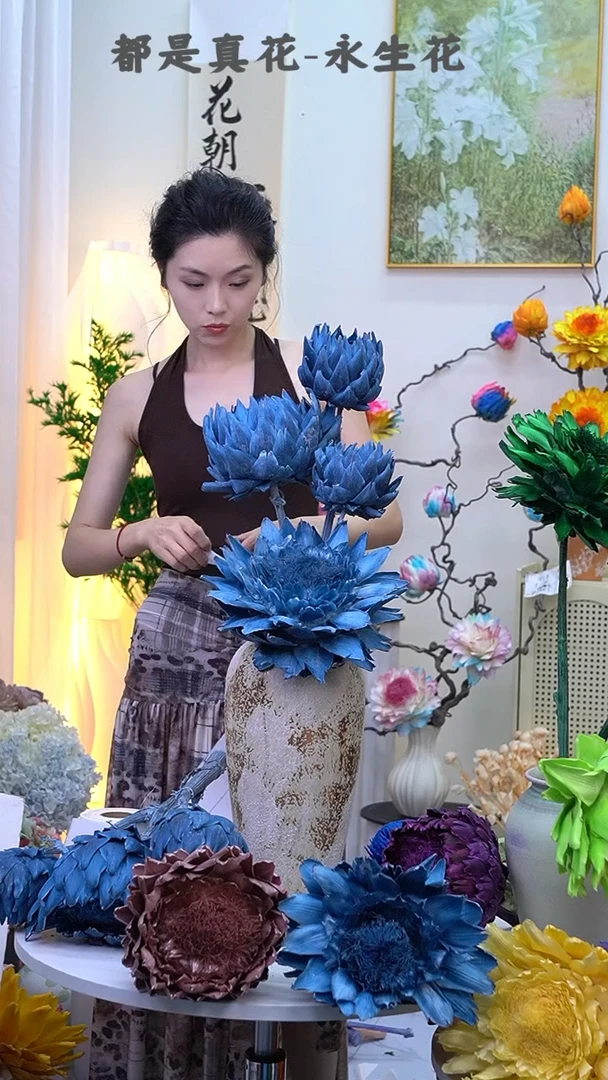 永生洋蓟灰蓝4头a574