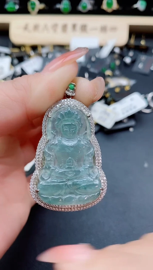 吊坠(不含链)银S925镶嵌翡翠1