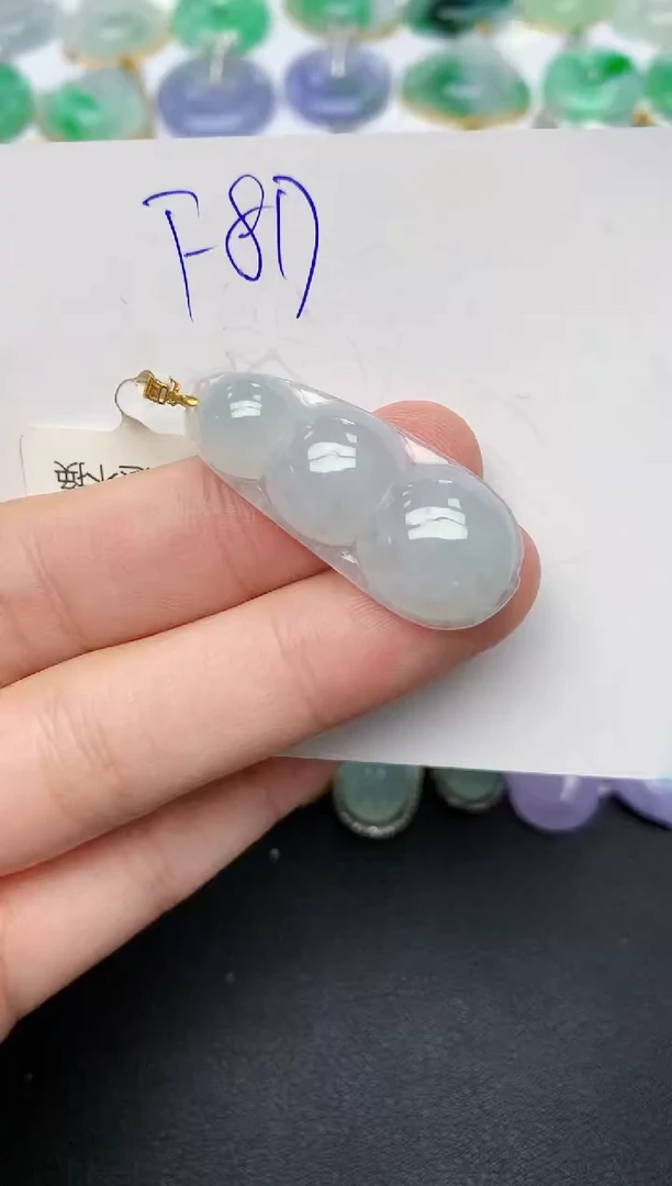 颈饰18K金镶嵌翡翠天然缅甸A货翡翠百元以上9元证书费自理