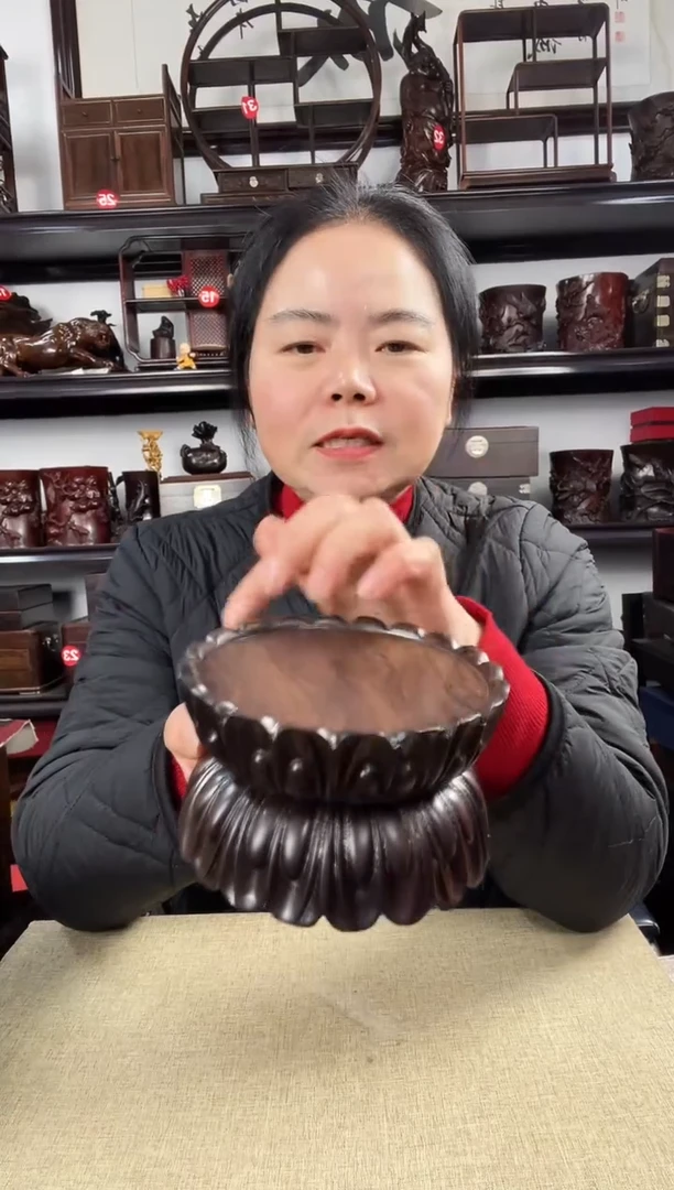 木老李红木工艺品大号莲花底座