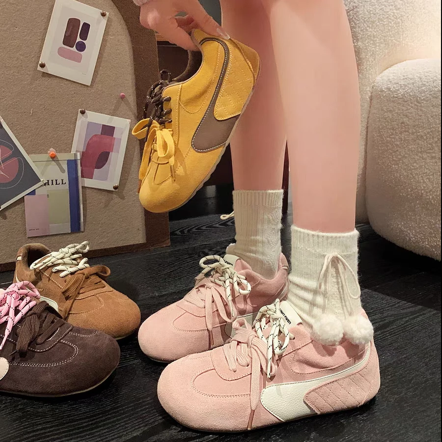 「珍姐」复古双鞋带德训鞋25年早春新款女百搭时尚休闲阿甘鞋运动鞋