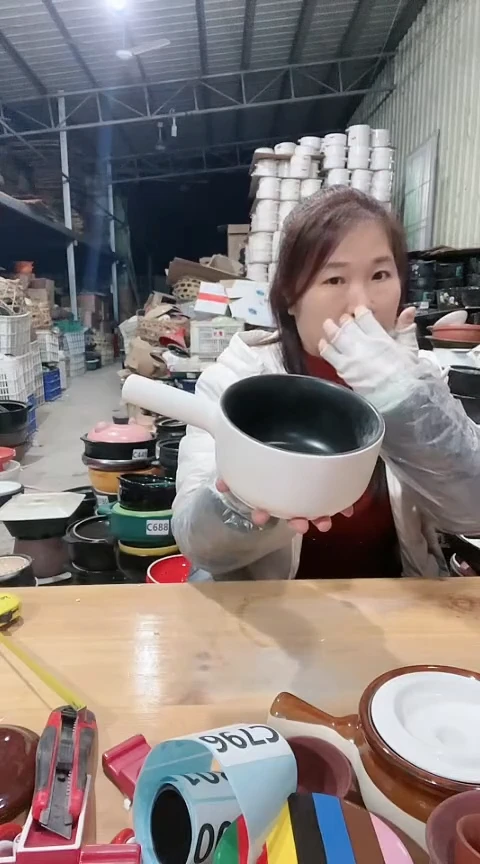 【闪购商品】7220瑕疵白色手把锅，