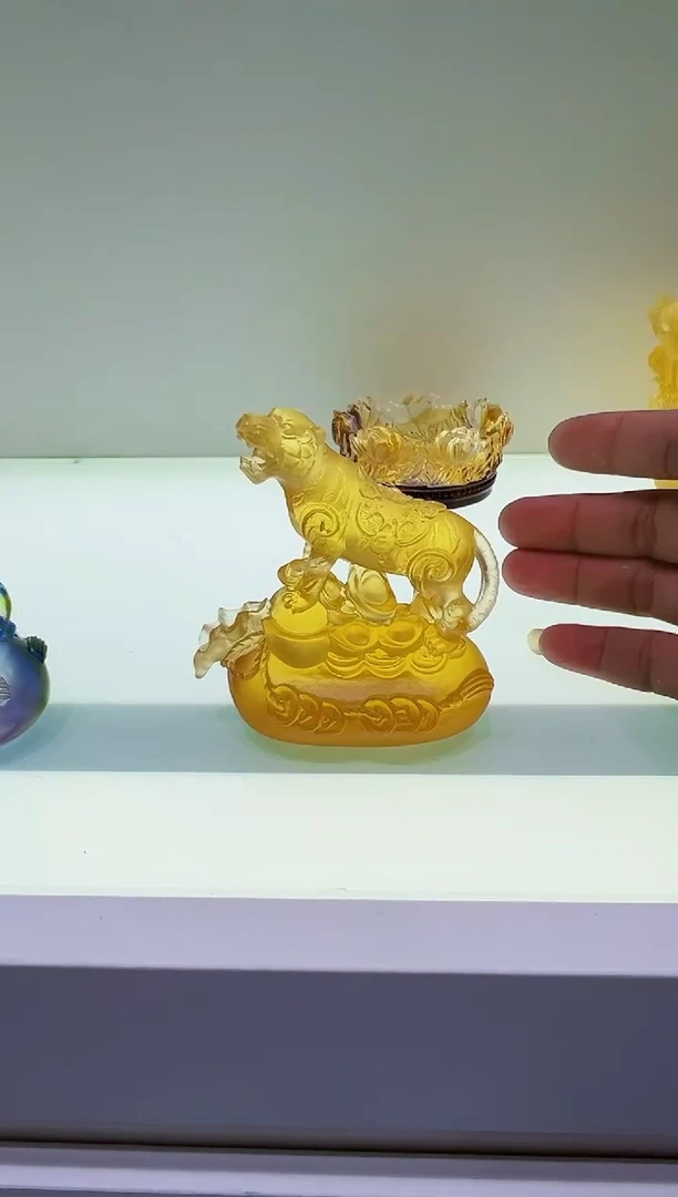【闪购商品】泥塑古法琉璃生肖老虎摆件