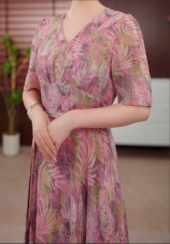 0417夏季新款时尚优雅系带连衣裙收腰显瘦气质大摆裙