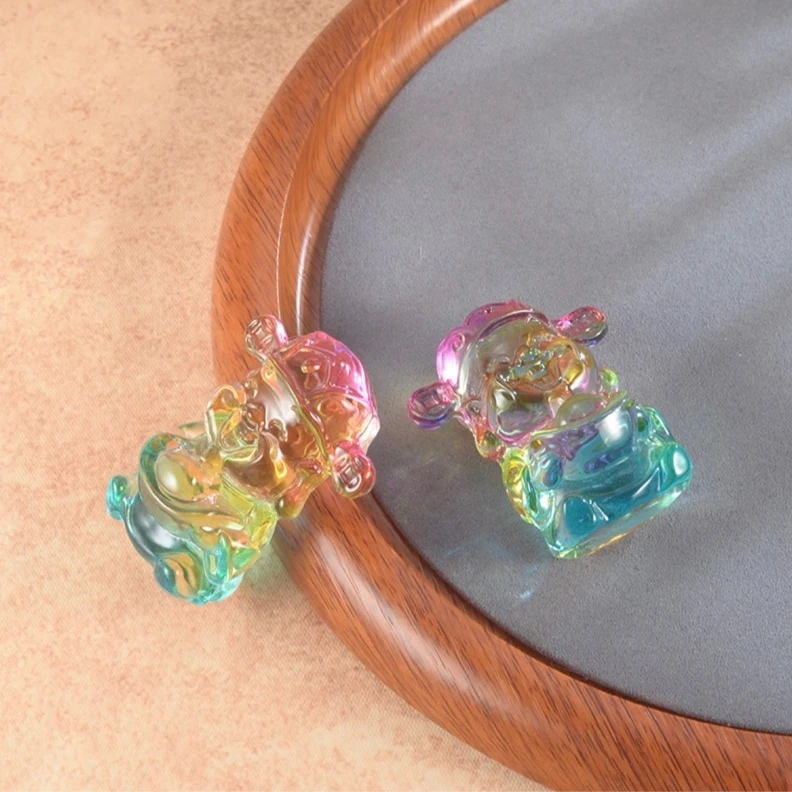 【魏来意】七彩琉璃财神摆件-56*34*33mm【多样性发一】