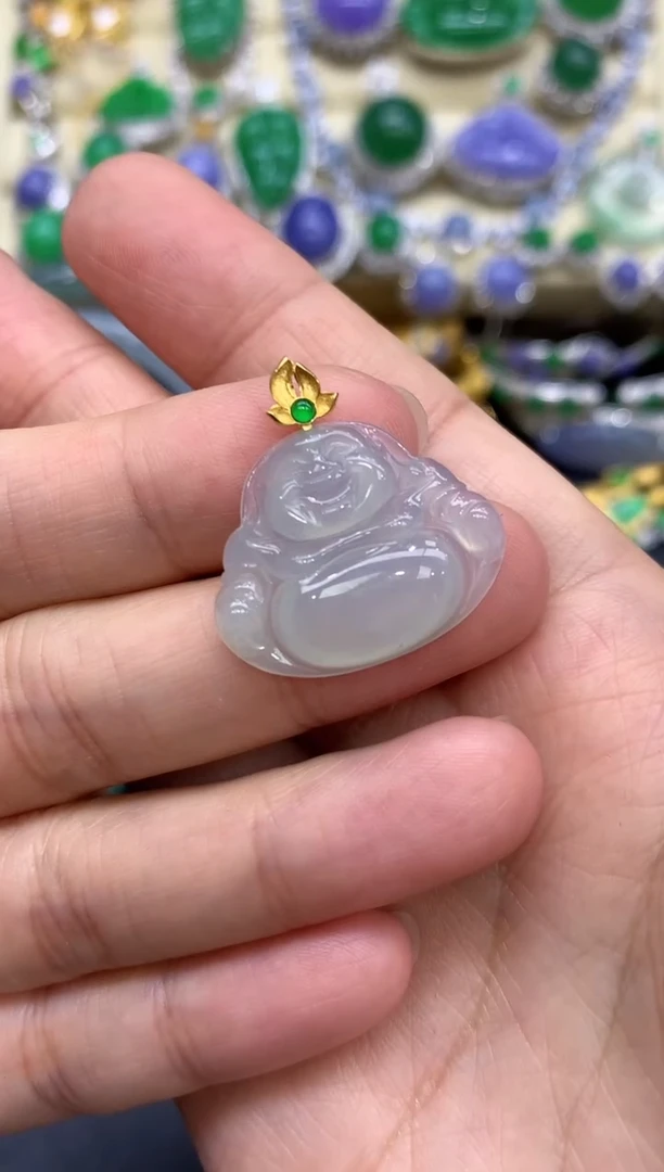 颈饰18K金镶嵌翡翠132-中国好珍宝