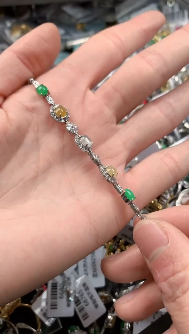 银S925镶嵌戒指翡翠2                     5